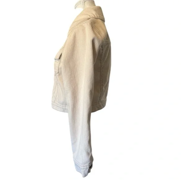 Hollister Kids Corduroy Cropped Jacket Girl Power Girly Small Cream Y2K Preppy - Picture 2 of 10